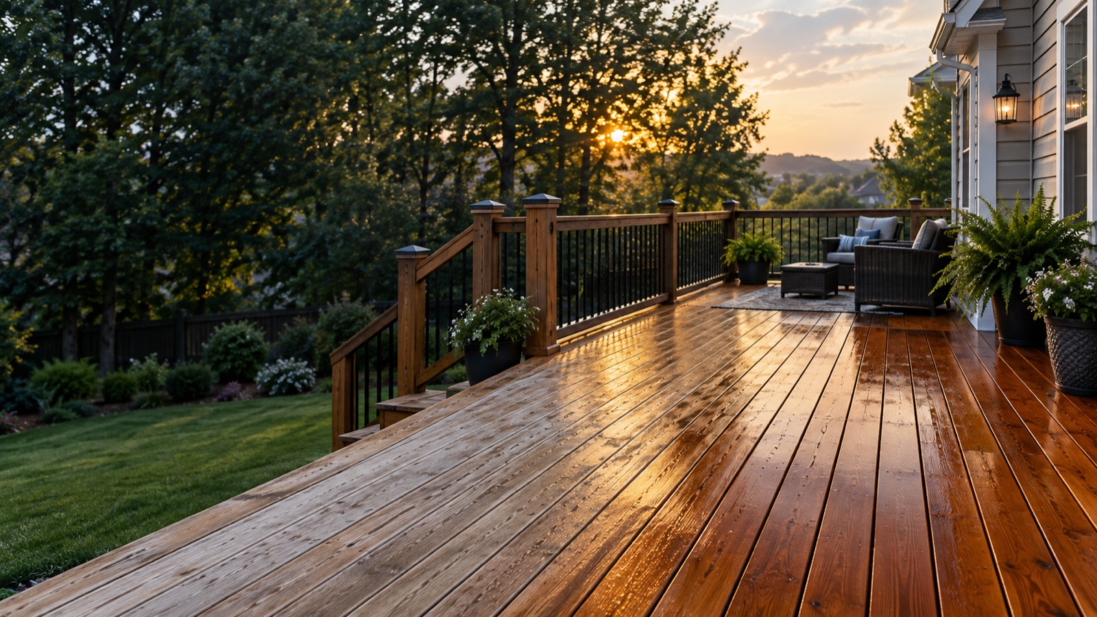 Freshly cleaned and stained deck inspiration